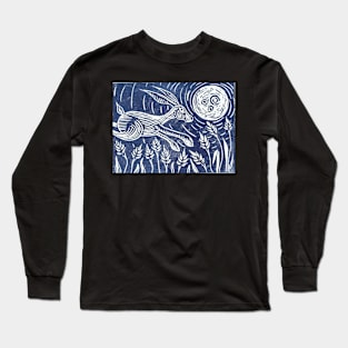 Moon Hare Lino Cut Long Sleeve T-Shirt